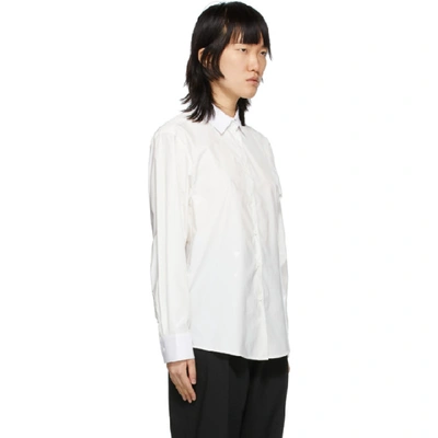 Shop We11 Done We11done White Glossy Classic Shirt