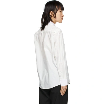 Shop We11 Done We11done White Glossy Classic Shirt