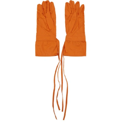 Shop Raf Simons Orange Labo Gloves In 00035 Orang