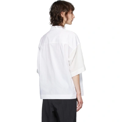 FUMITO GANRYU 白色 COMBINATION 五分袖衬衫