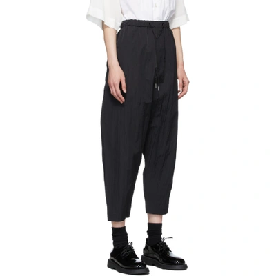 Shop Fumito Ganryu Black Nylon Tapered Lounge Pants In 2 Black