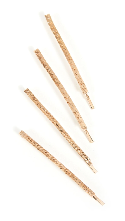 Shop Shashi Chain Of Command Bobby Pin Set In Gold