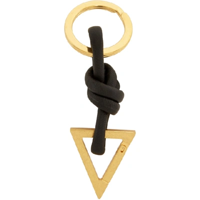 Shop Bottega Veneta Black Knot Keychain In 8425 Black
