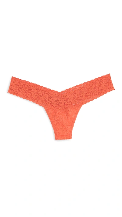 Shop Hanky Panky Signature Lace Low Rise Thong In Orange Sparkle