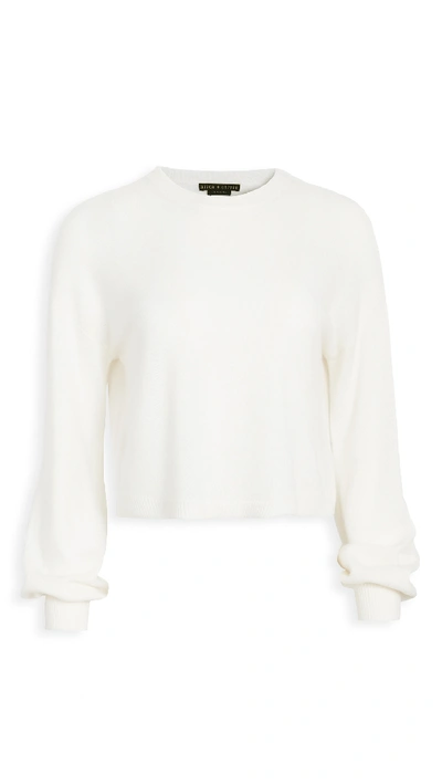 Shop Alice And Olivia Ansley Crop Cashmere Pullover In Soft White