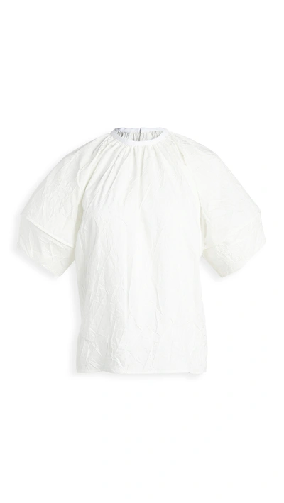 Shop Deveaux Margot Crinkle Top In White