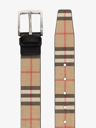 Shop Burberry Beige Vintage Check Belt In Neutrals