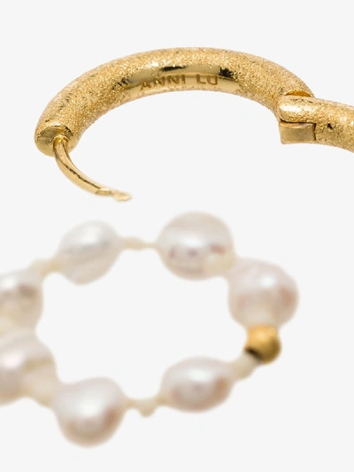 Shop Anni Lu Gold-plated Ring Of Pearls Hoop Earrings