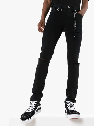 Shop Mastermind Japan Skull Emblem Slim Leg Trousers In Black