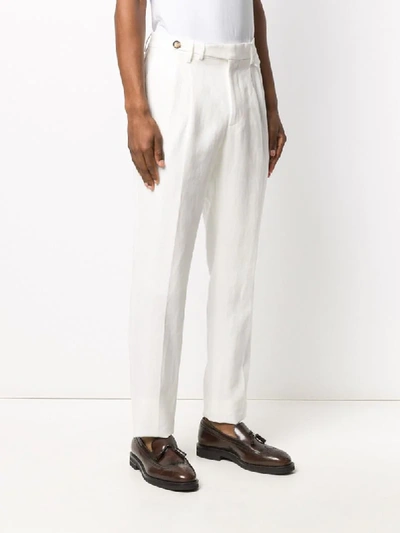 Shop Brunello Cucinelli Slim-fit Trousers In White