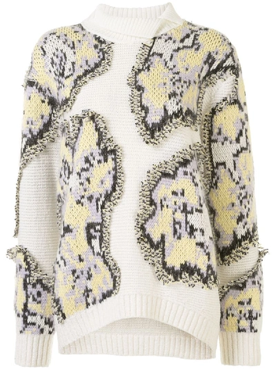 3.1 Phillip Lim Intarsia Knitted Turtleneck Sweater In White