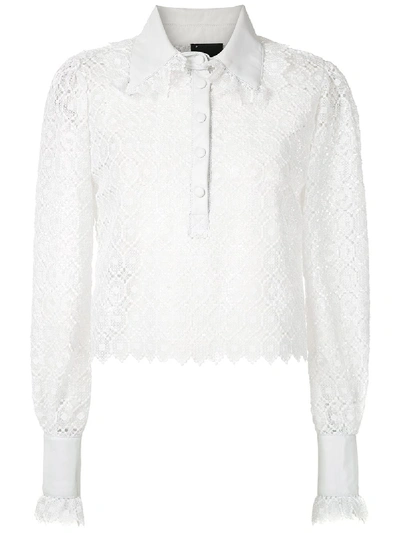 Shop Andrea Bogosian Ramon Lace Blouse In White
