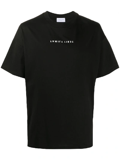 Shop Family First Upside-down Logo Print T-shirt In Black