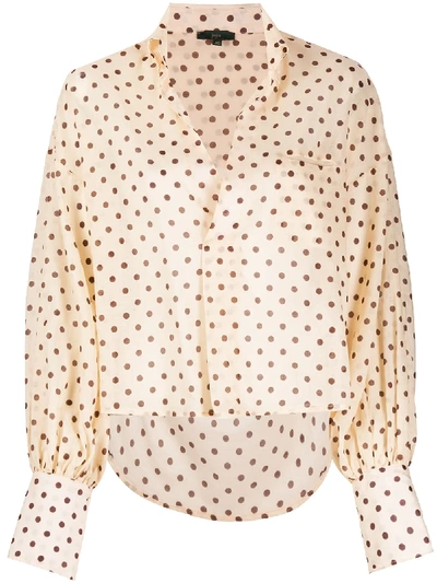 Shop Jejia Polka Dot Blouse In Neutrals