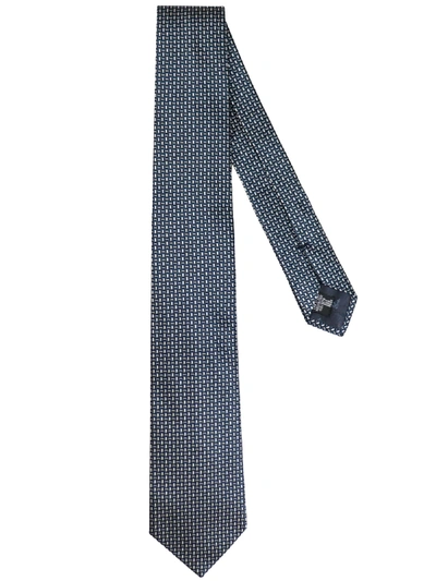 Shop Emporio Armani Silk Tie In Blackboard