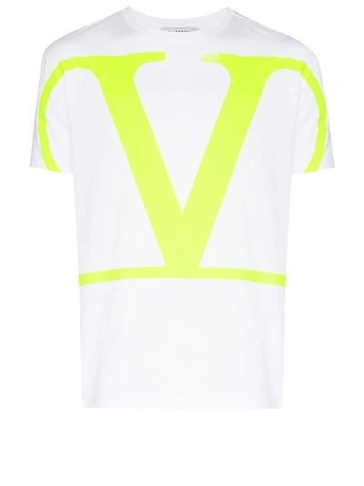 Shop Valentino Vlogo Print T-shirt In White