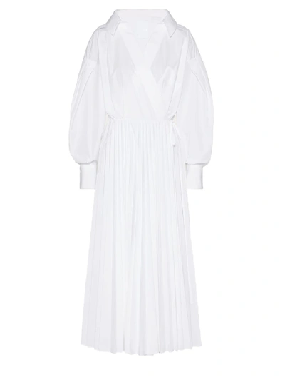 Shop Valentino Technical Poplin Dress In White