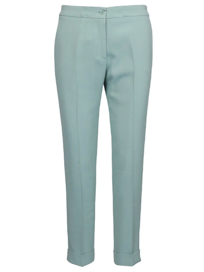 Shop Etro Milano Trousers In Green Water