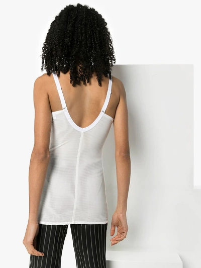 Shop Burberry Brassiere Zip Camisole Top In White