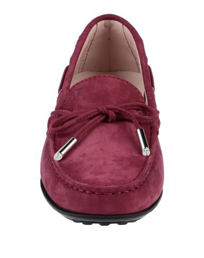 Shop Tod's Woman Loafers Garnet Size 6.5 Leather