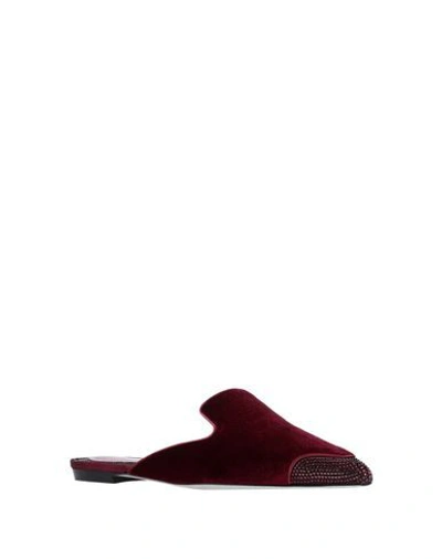 Shop René Caovilla Mules In Maroon