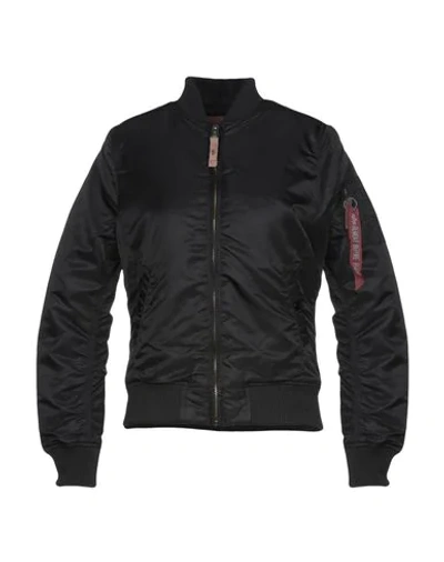 Shop Alpha Industries Woman Jacket Black Size Xs Nylon