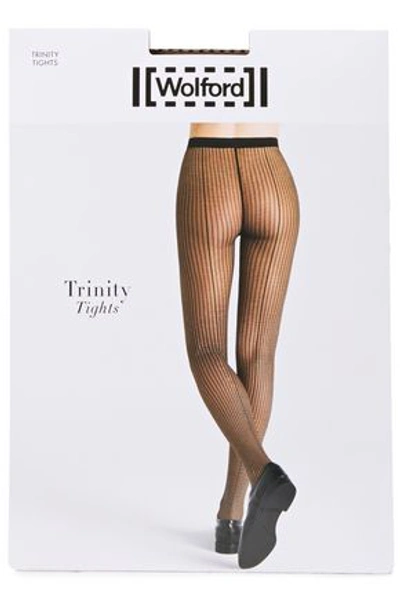 Shop Wolford Trinity Fishnet Tights In Neutral