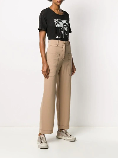 Shop Alberto Biani High-rise Straight-leg Trousers In Neutrals