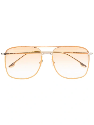 Shop Victoria Beckham Navigator Aviator-frame Sunglasses In Gold