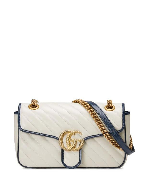 gg marmont small shoulder bag white