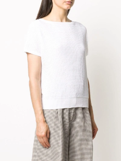 Shop Bruno Manetti Back-buttoned Knitted Top In White
