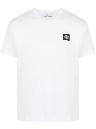 Shop Stone Island Logo Plaque T-shirt In White