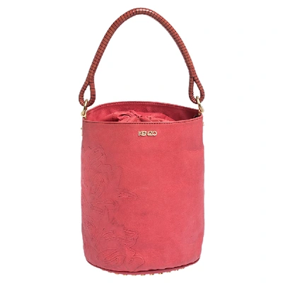 Pre-owned Kenzo Pink Leather Drawstring Bucket Bag