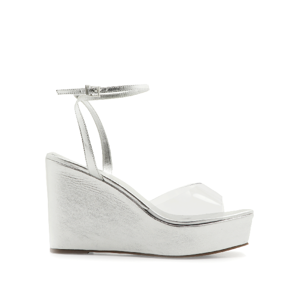 wedge sandals silver