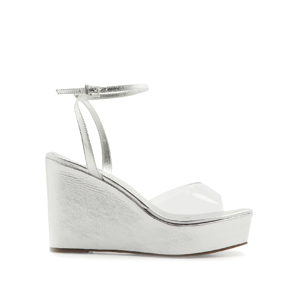 silver platform wedge sandals