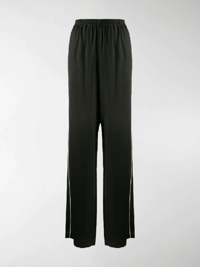 Shop Balenciaga Shiny Houndstooth Track Pants In Black