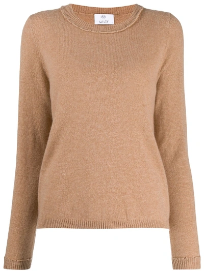 Shop Allude Round Neck Sweater In Neutrals
