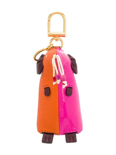 Shop Tory Burch Rita The Rat Pouch Keyring In Orange