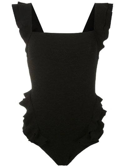 Shop Clube Bossa Ruffled Swimsuit In Black