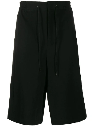 Shop Devoa Drawstring Bermuda Shorts In Black