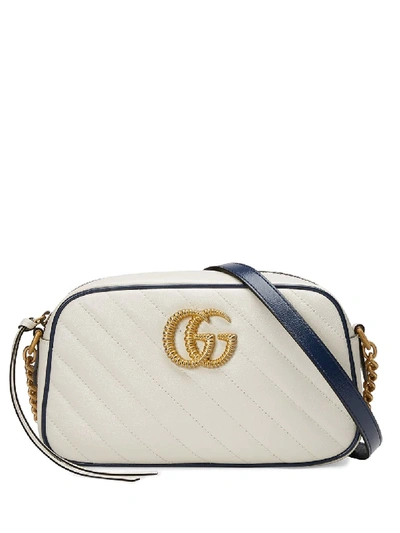 Shop Gucci Small Marmont Shoulder Bag In White