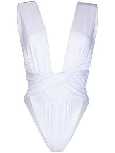 Shop La Reveche Ruched One-piece Swimsuit In White