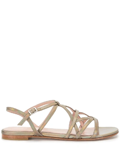 Shop Stuart Weitzman Strappy Flat Sandals In Black