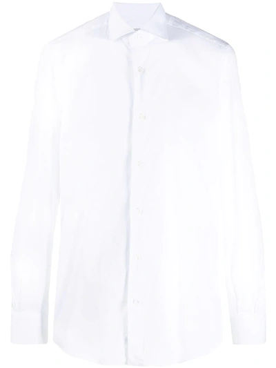 Shop Mazzarelli Plain Buttoned Shirt In White