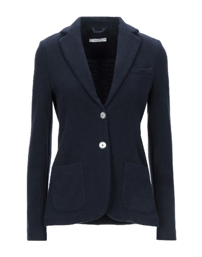 Shop Circolo Sartorial Jacket In Dark Blue