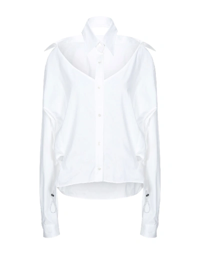 Shop Ben Taverniti Unravel Project Woman Shirt White Size 4 Cotton, Silk