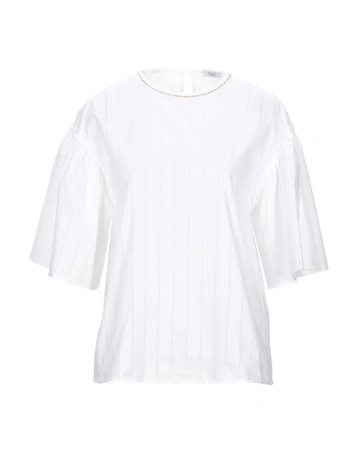 Shop Peserico Woman Top White Size 8 Cotton, Polyester