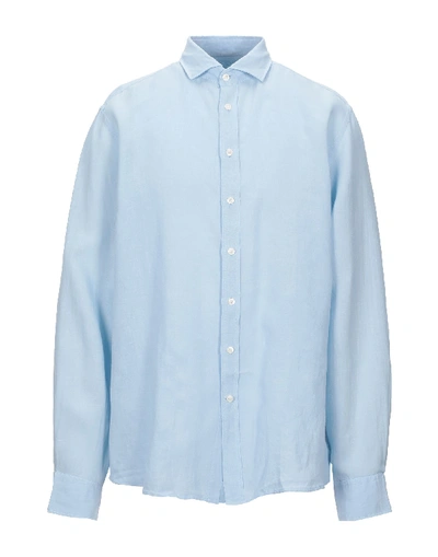 Shop Hackett Linen Shirt In Sky Blue