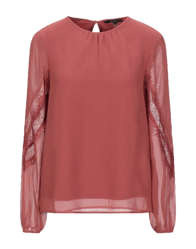 Shop Vero Moda Blouses In Brick Red