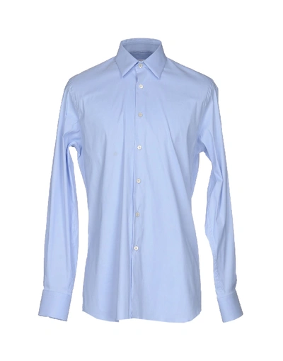 Shop Prada Solid Color Shirt In Sky Blue